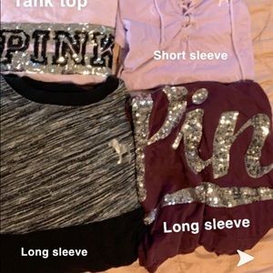 Lot of lg Pink shirts. 6 in total